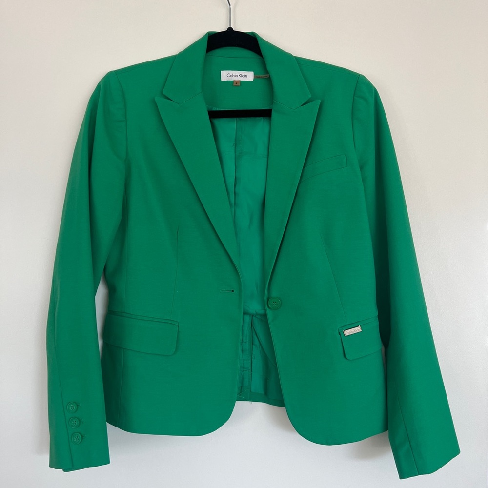beautiful calvin klein green blazer